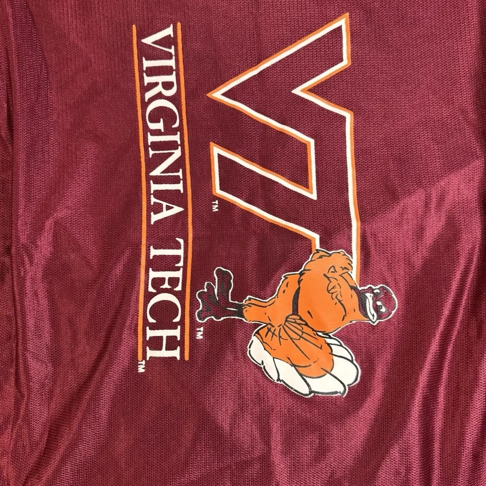 Vintage 90s Virginia Tech Hokies Mesh‎ Pillowcase Burgundy